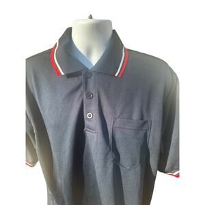Smitty Men Umpire Shirt dark blue with red and white stripes large short sleeve